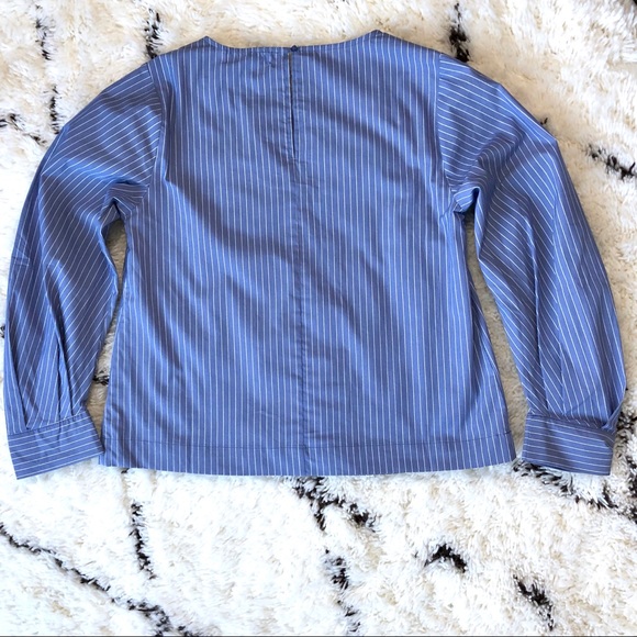 Marled Reunited Oversized Top with Pinstripes - Picture 6 of 8